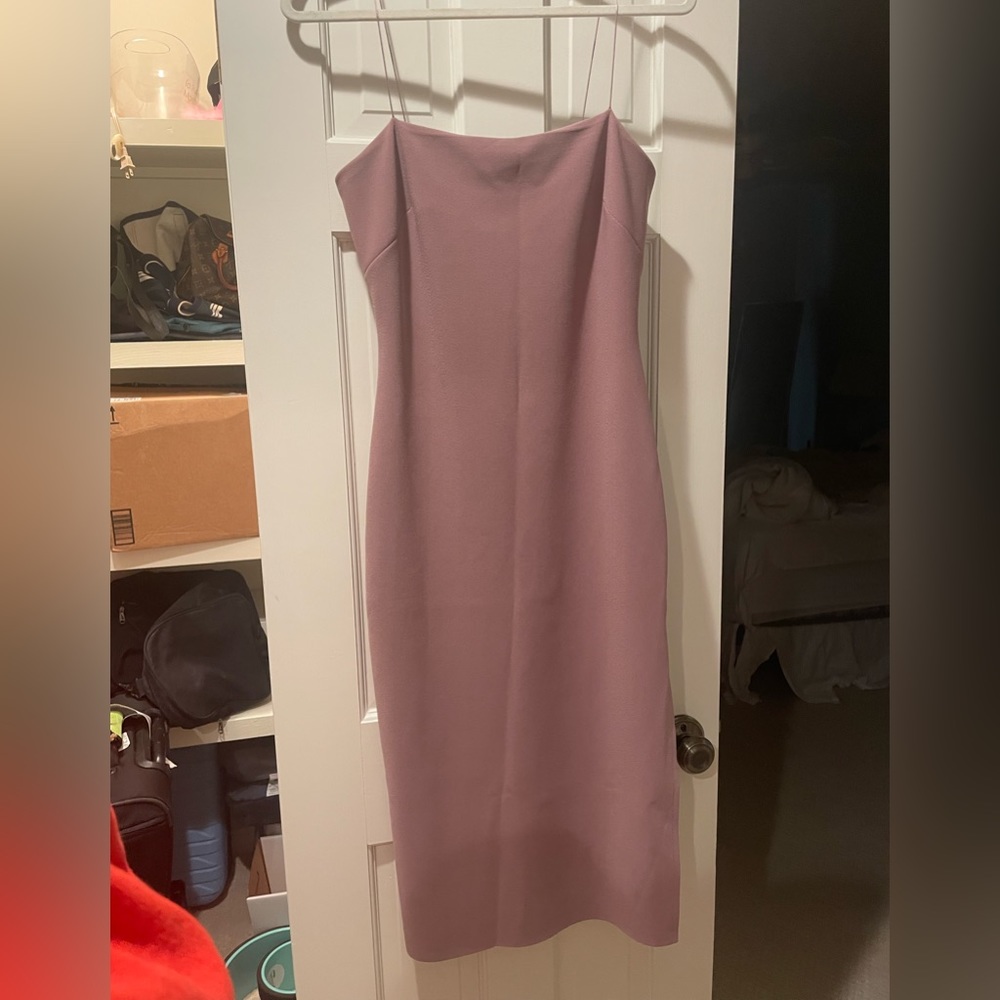 Bec & Bridge nudey pink midi dress